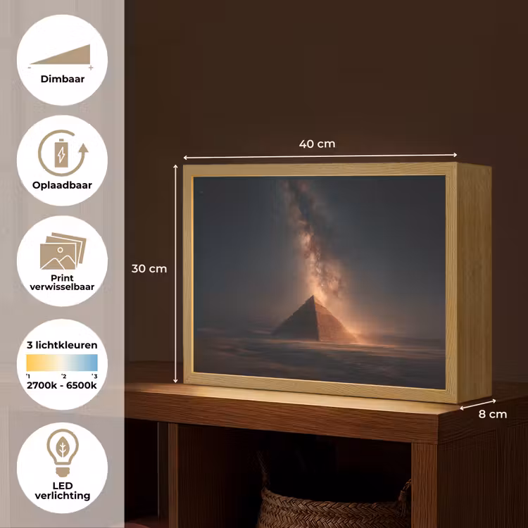 Lightbox - Wandlamp - Piramide - Woestijn - Licht — 10