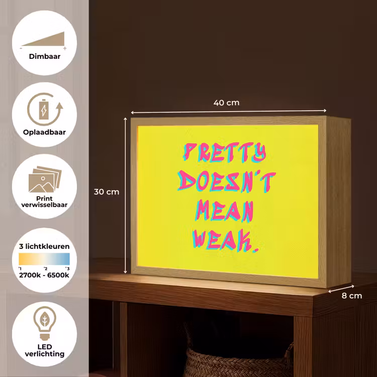 Lightbox - Wandlamp - Quote - Minimalistisch - Kleurrijk — 10