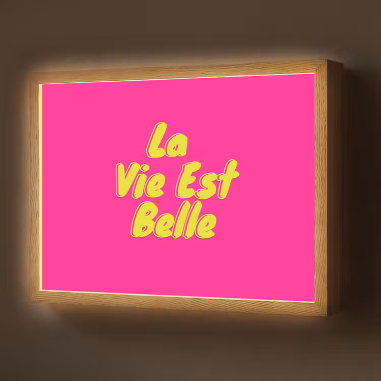 Lightbox - Wandlamp - Quote - Retro - Roze — 1