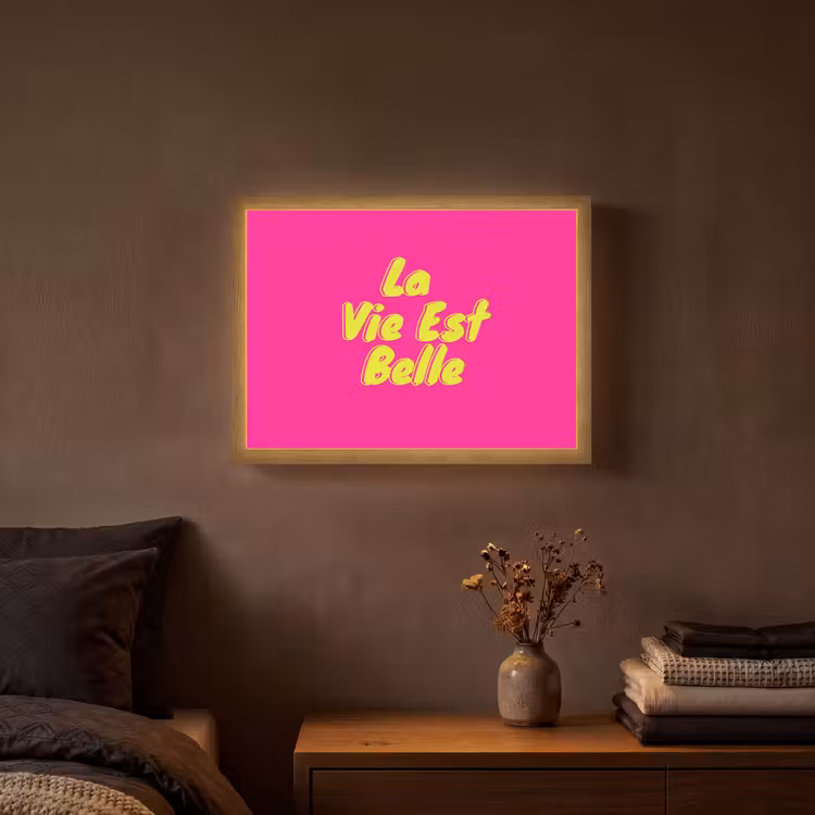 Lightbox - Wandlamp - Quote - Retro - Roze — 3