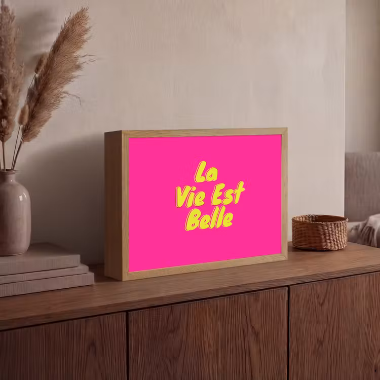 Lightbox - Wandlamp - Quote - Retro - Roze — 4