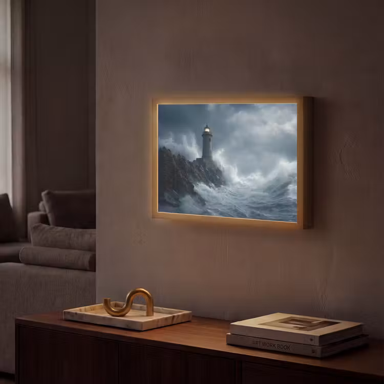 Lightbox - Wandlamp - Rotsen - Vuurtoren - Golven - Klliffen — 2