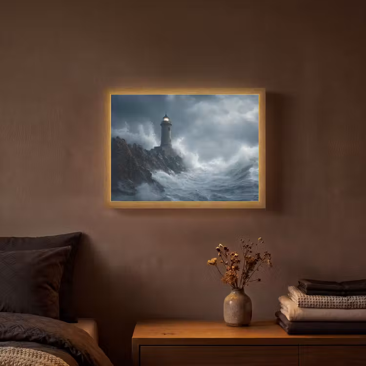 Lightbox - Wandlamp - Rotsen - Vuurtoren - Golven - Klliffen — 3