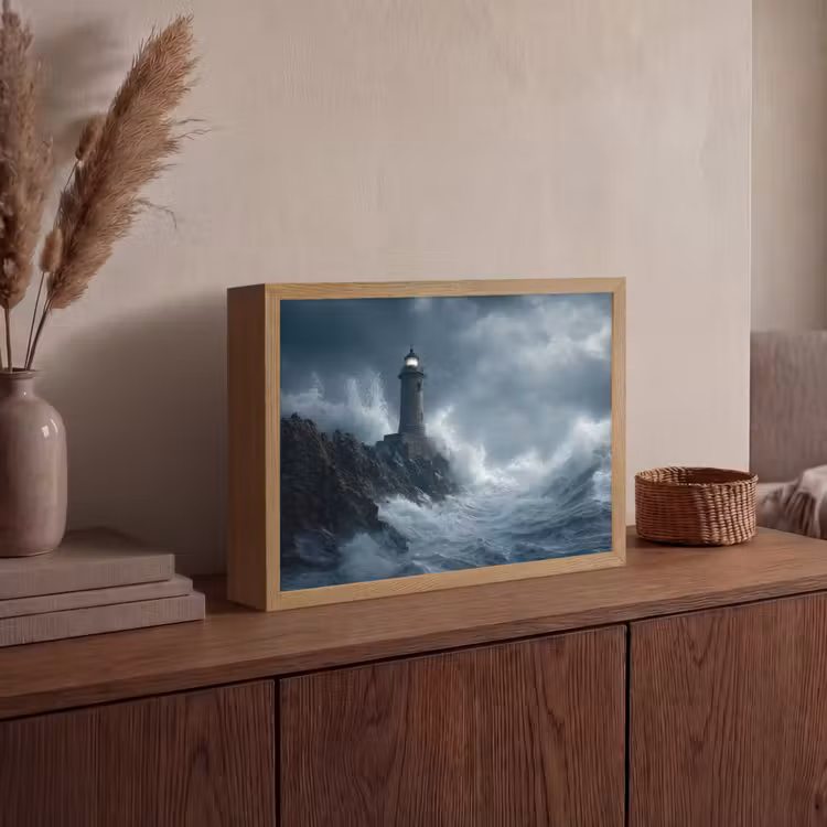 Lightbox - Wandlamp - Rotsen - Vuurtoren - Golven - Klliffen — 4