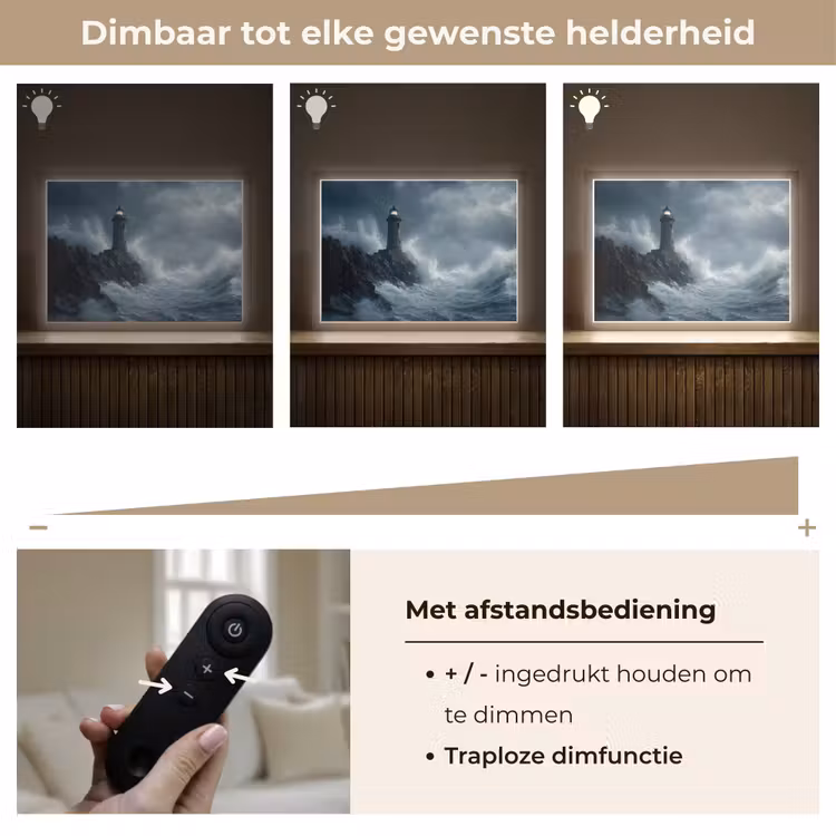 Lightbox - Wandlamp - Rotsen - Vuurtoren - Golven - Klliffen — 9