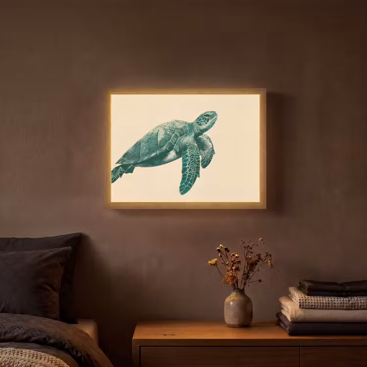 Lightbox - Wandlamp - Schildpad - Sierlijk - Groen - Schild — 3