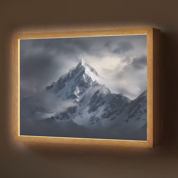 Lightbox - Wandlamp - Sneeuw - Berg - Wolken — 1