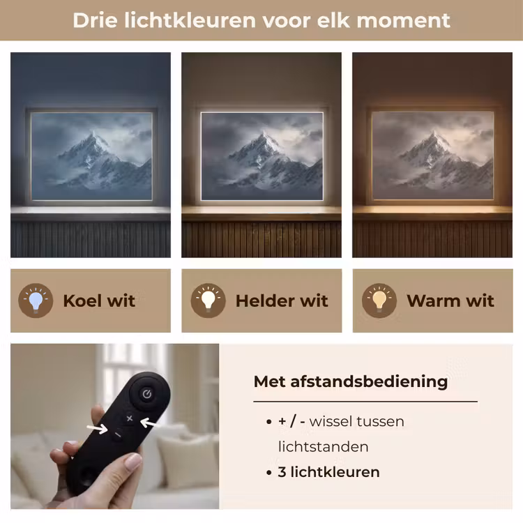 Lightbox - Wandlamp - Sneeuw - Berg - Wolken — 8