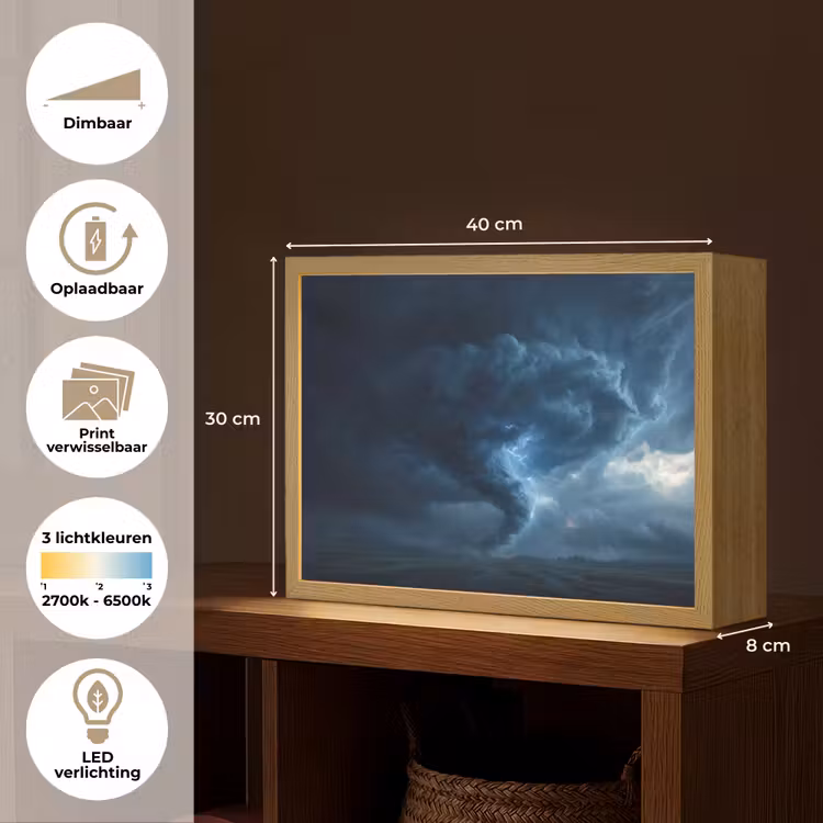 Lightbox - Wandlamp - Tornado - Duister - Wolken — 10