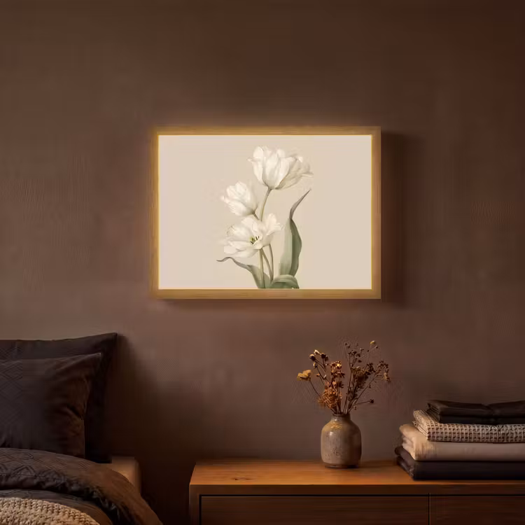 Lightbox - Wandlamp - Tulpen - Wit - Bladeren — 3