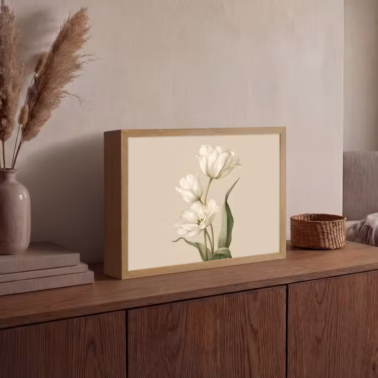 Lightbox - Wandlamp - Tulpen - Wit - Bladeren — 4