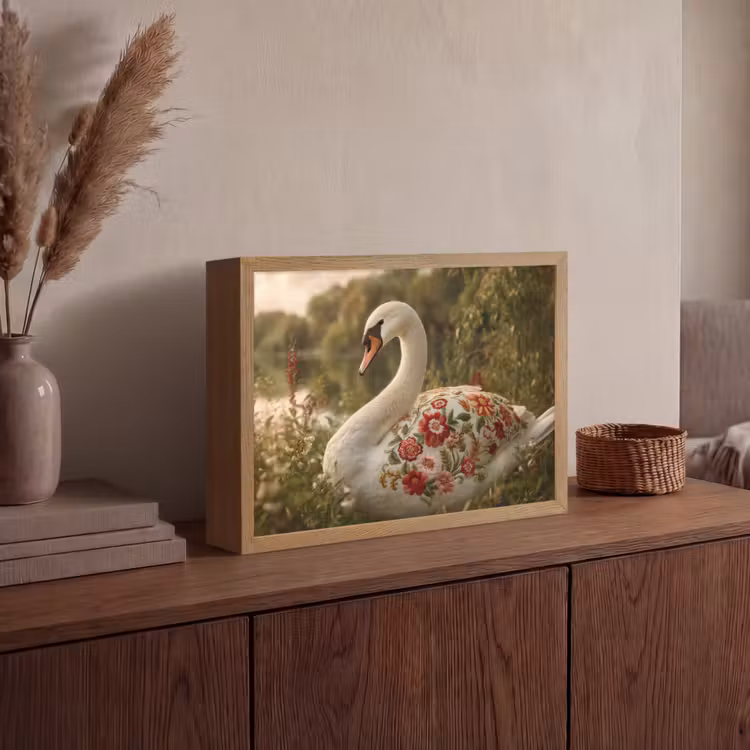 Lightbox - Wandlamp - Zwaan - Bloemen - Natuur — 4