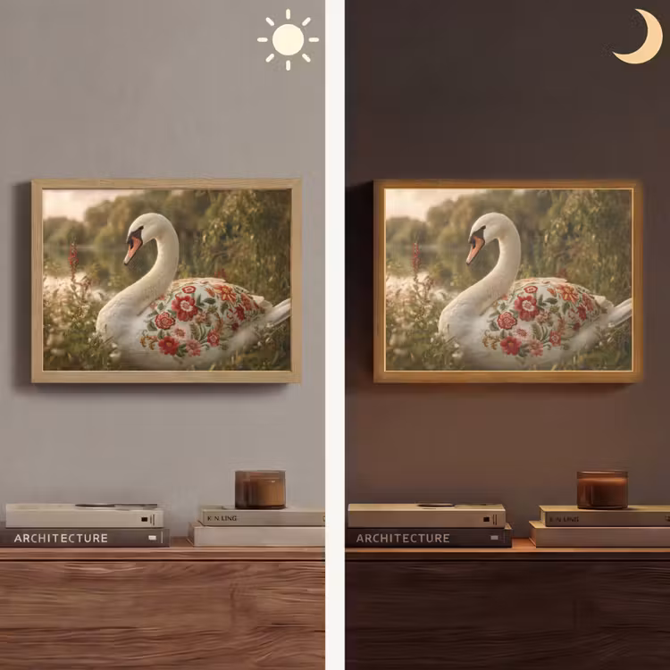 Lightbox - Wandlamp - Zwaan - Bloemen - Natuur — 6