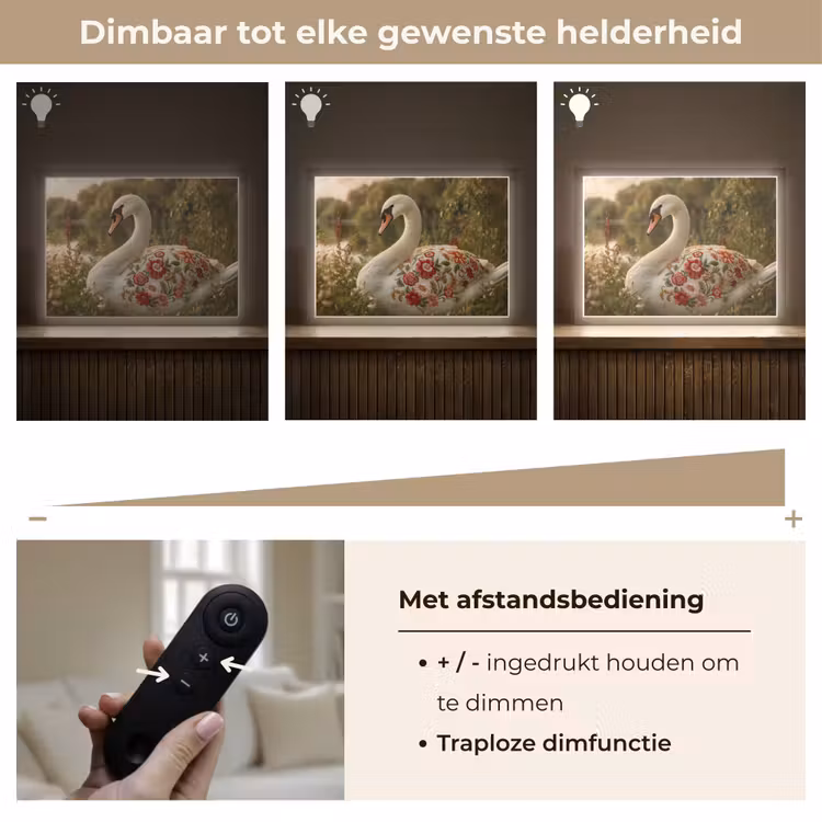 Lightbox - Wandlamp - Zwaan - Bloemen - Natuur — 9