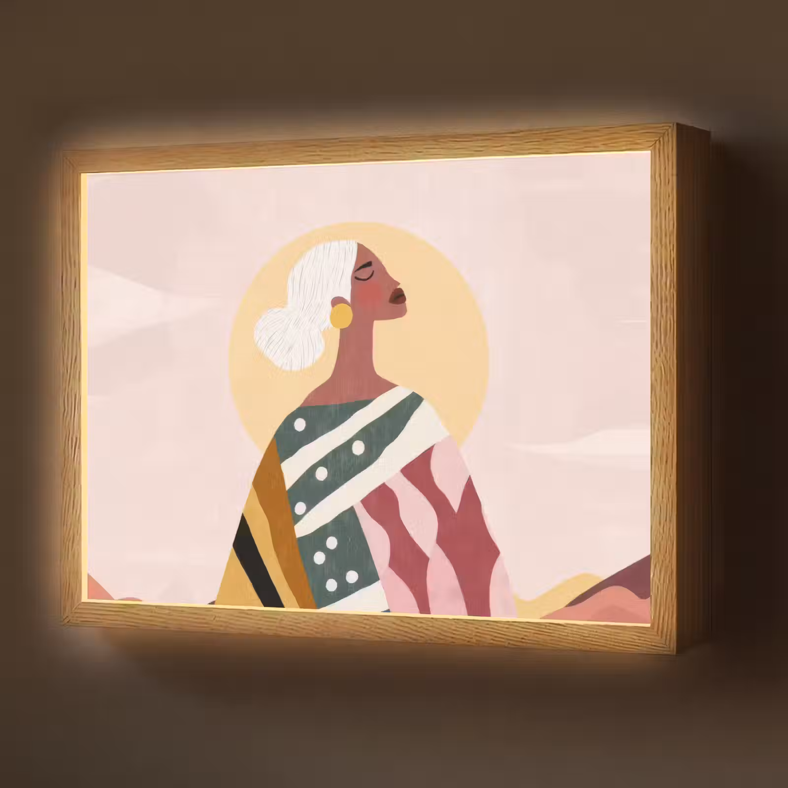 Lightbox - Wandlamp - Vrouw - Zon - Kleurrijk — 1
