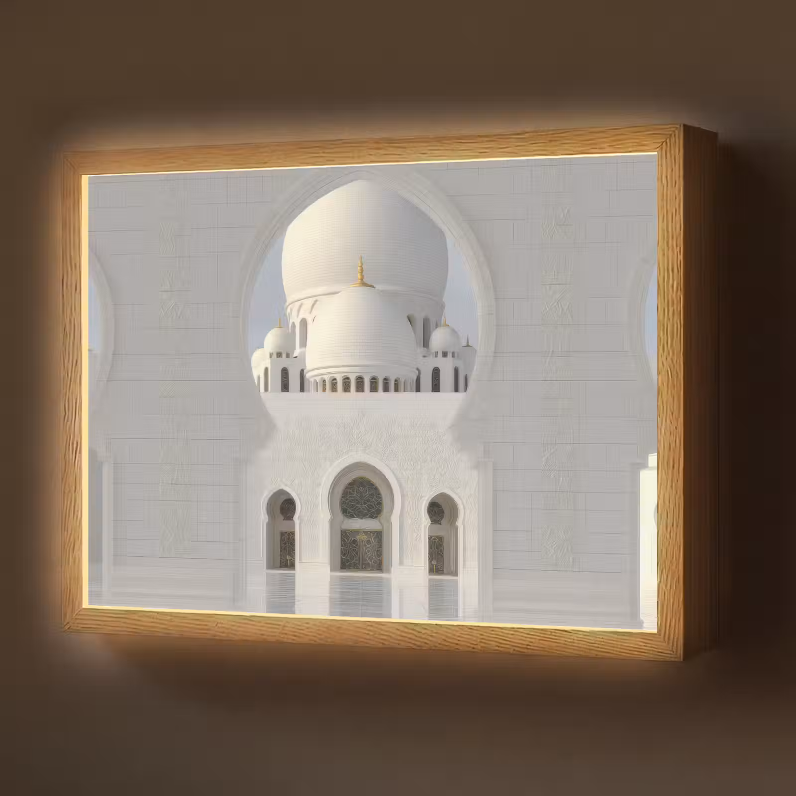 Lightbox - Wandlamp - Witte koepel - Gouden Details - Moskee — 1