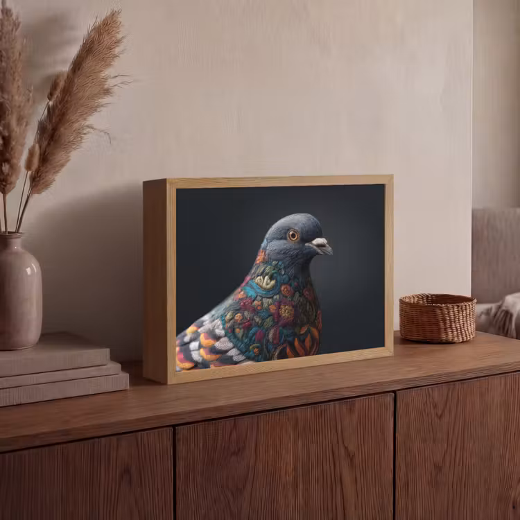 Lightbox - Wandlamp - Duif - Bloemen - Zwart — 4