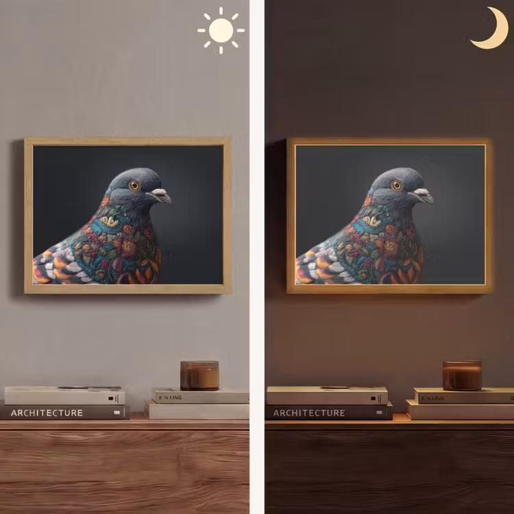Lightbox - Wandlamp - Duif - Bloemen - Zwart — 6
