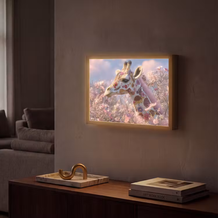 Lightbox - Wandlamp - Giraffe - Bloemen - Roze — 2