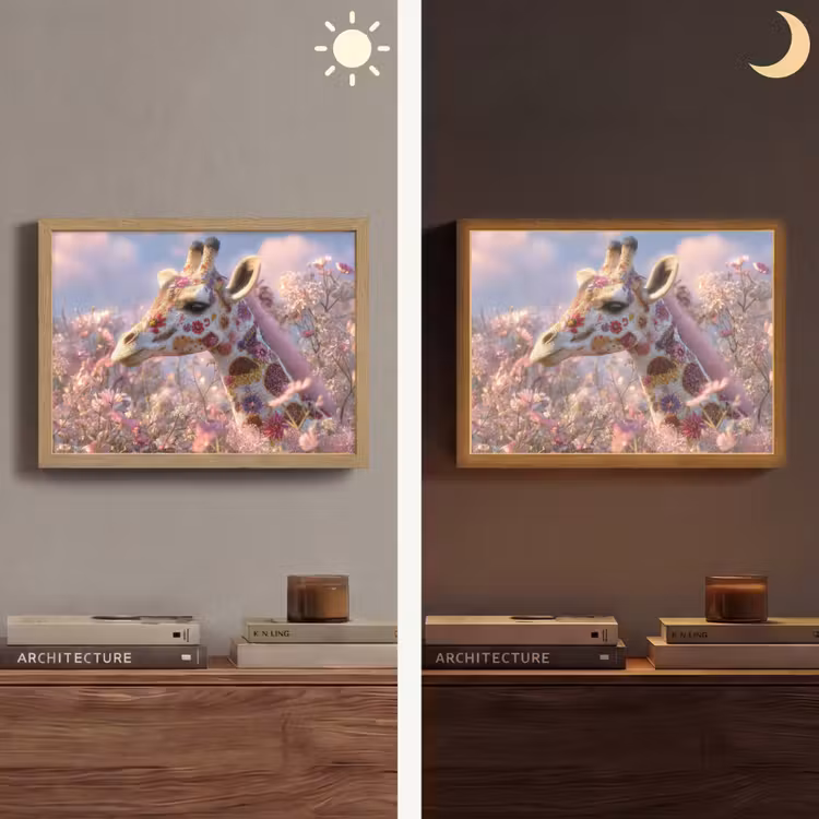 Lightbox - Wandlamp - Giraffe - Bloemen - Roze — 6