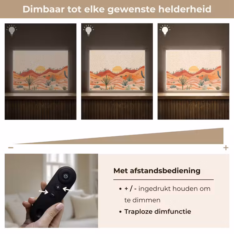 Lightbox - Wandlamp - Landschap - Heuvels - Zonsondergang — 9