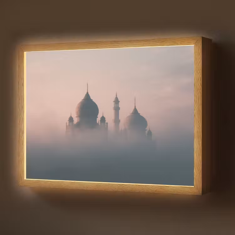 Lightbox - Wandlamp - Moskee - Minaretten - mist - Islamitisch — 1