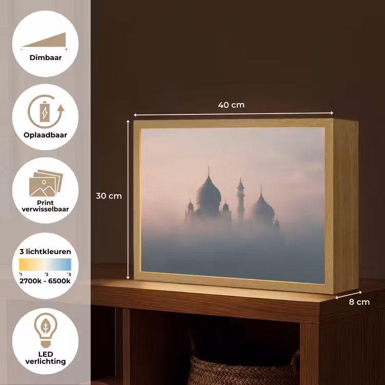 Lightbox - Wandlamp - Moskee - Minaretten - mist - Islamitisch — 10