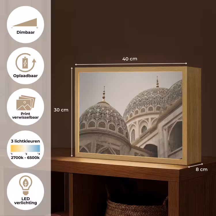 Lightbox - Wandlamp - Mozaïekkoepels - Gouden spitsen - Islamitisch — 10