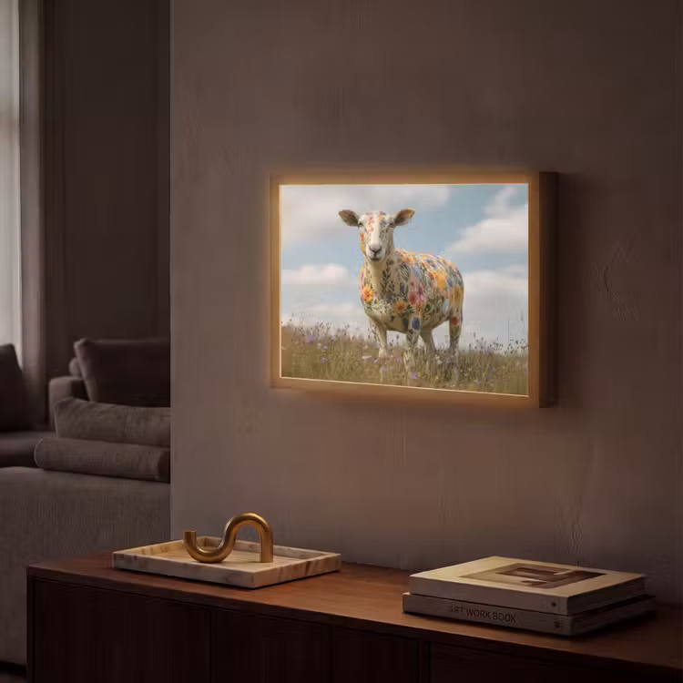 Lightbox - Wandlamp - Schaap - Bloemen - Weide — 2