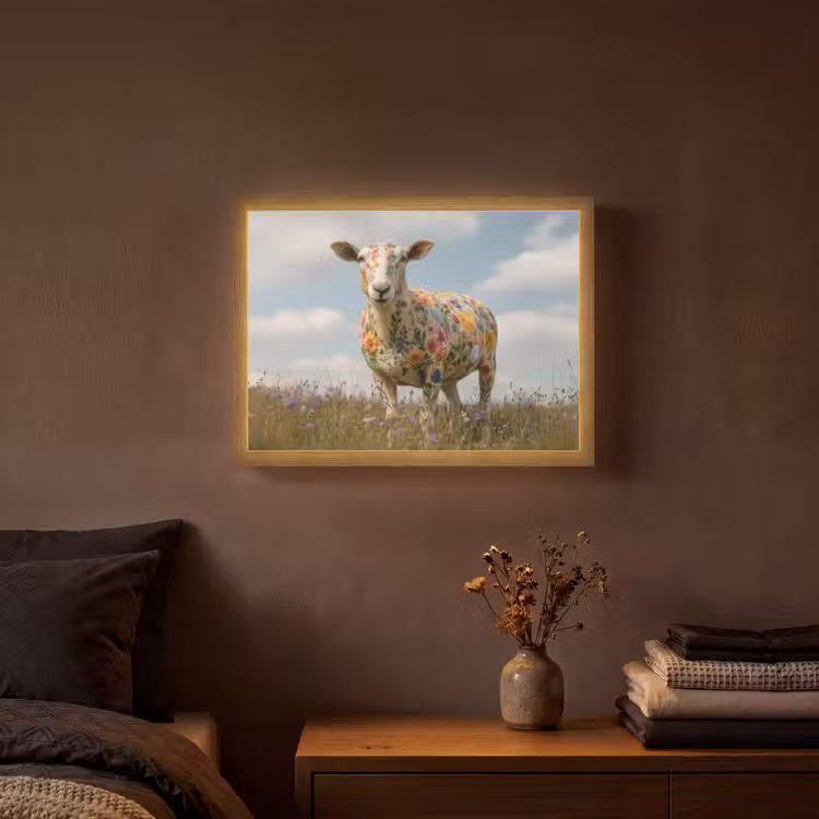 Lightbox - Wandlamp - Schaap - Bloemen - Weide — 3