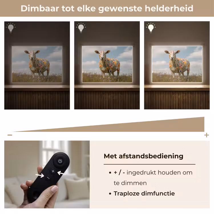 Lightbox - Wandlamp - Schaap - Bloemen - Weide — 9