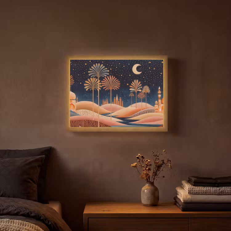 Lightbox - Wandlamp - Sterrenhemel - Palmen - Rivier — 3