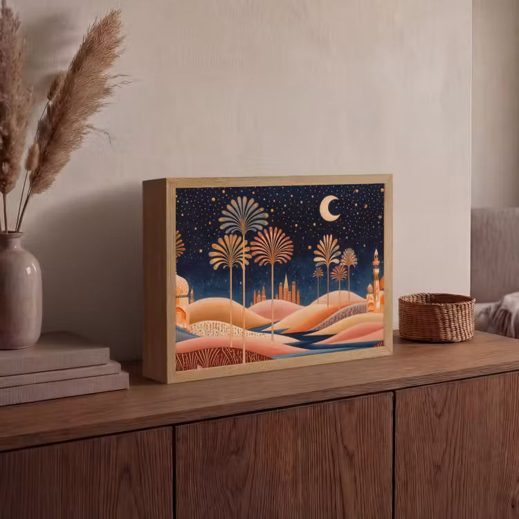 Lightbox - Wandlamp - Sterrenhemel - Palmen - Rivier — 4