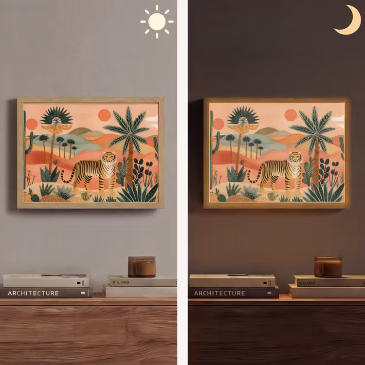 Lightbox - Wandlamp - Tijger - Kleurrijk - Palmen - Cactus — 6
