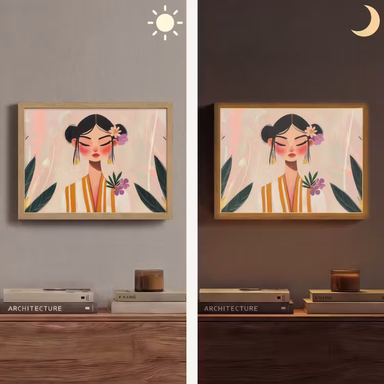 Lightbox - Wandlamp - Vrouw - Bloemen - Pastel — 6