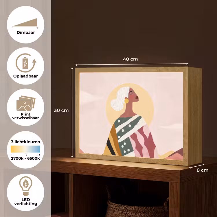 Lightbox - Wandlamp - Vrouw - Zon - Kleurrijk — 10