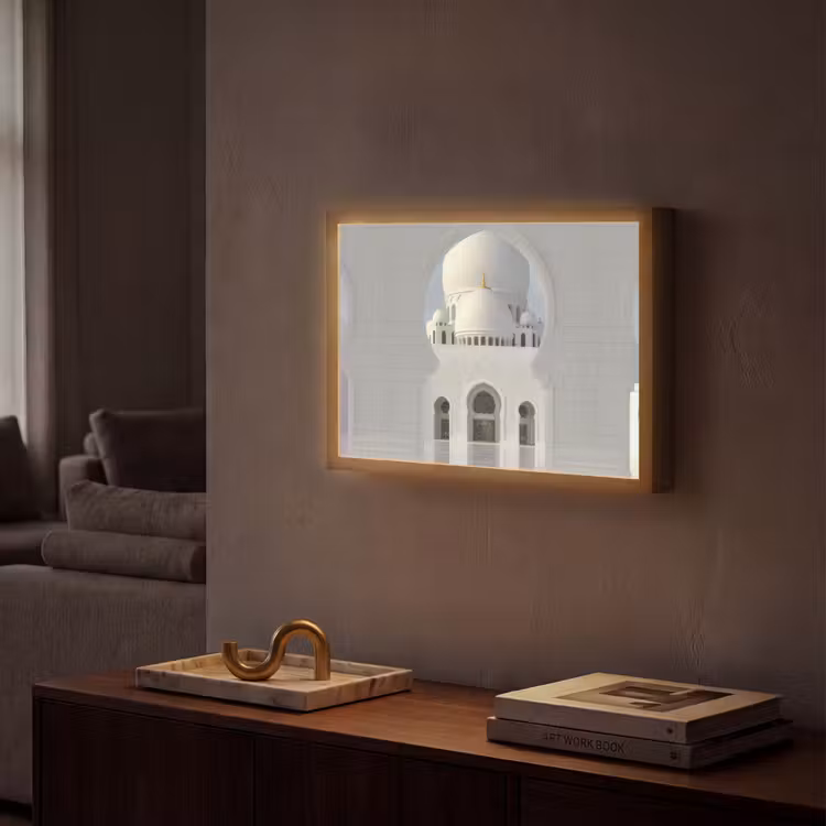 Lightbox - Wandlamp - Witte koepel - Gouden Details - Moskee — 2