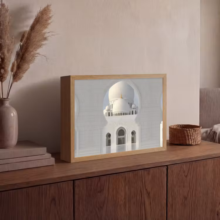 Lightbox - Wandlamp - Witte koepel - Gouden Details - Moskee — 4
