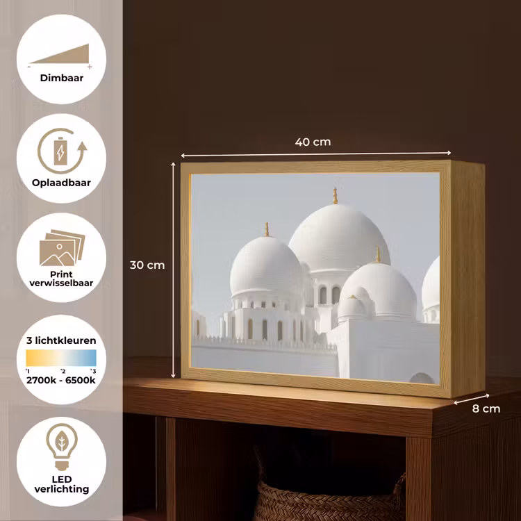 Lightbox - Wandlamp - Witte koepels - Helderblauwe lucht - Islamitisch — 10