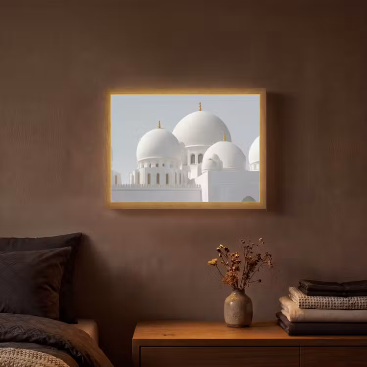 Lightbox - Wandlamp - Witte koepels - Helderblauwe lucht - Islamitisch — 3