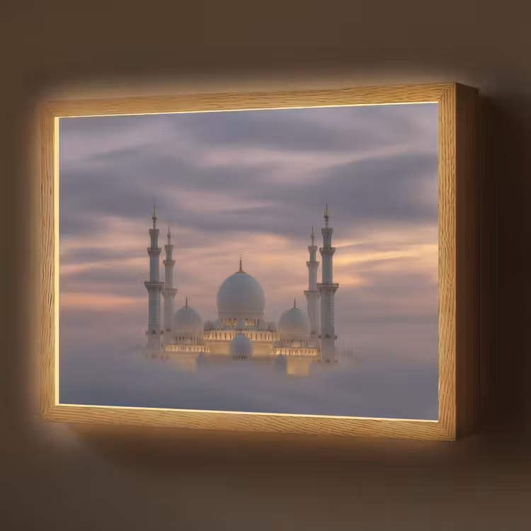 Lightbox - Wandlamp - Zonsondergang - Moskee - Wolken - Islamitisch — 1