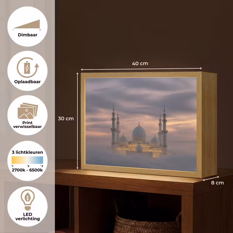 Lightbox - Wandlamp - Zonsondergang - Moskee - Wolken - Islamitisch — 10