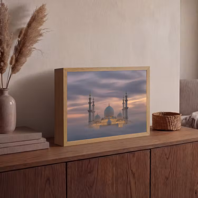 Lightbox - Wandlamp - Zonsondergang - Moskee - Wolken - Islamitisch — 4