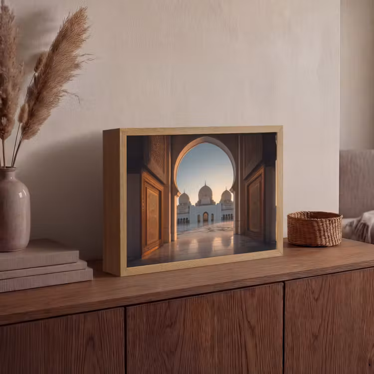 Lightbox - Wandlamp - Zonsopkomst - Witte koepels - Plein - Moskee — 4