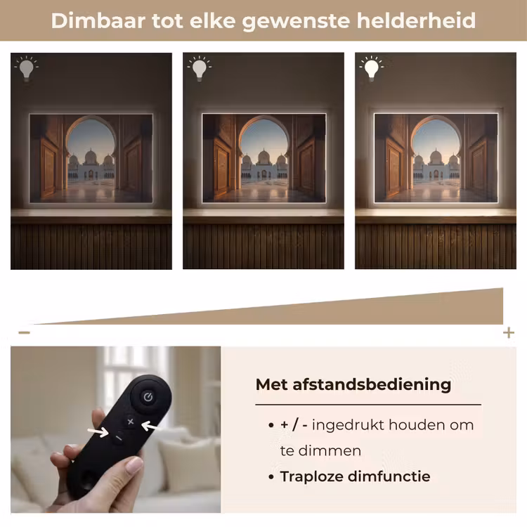 Lightbox - Wandlamp - Zonsopkomst - Witte koepels - Plein - Moskee — 9