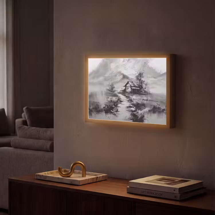 Lightbox - Wandlamp - Hut - Grijs - Bergen - Mistig — 2