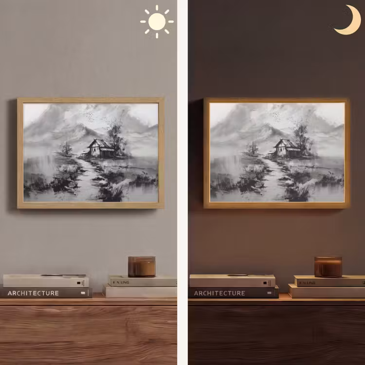 Lightbox - Wandlamp - Hut - Grijs - Bergen - Mistig — 6