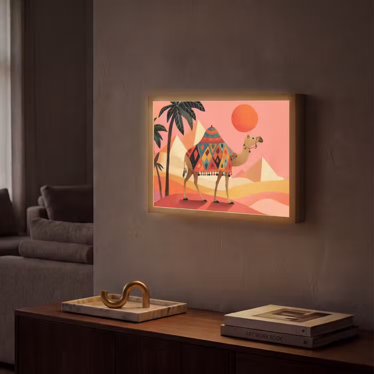 Lightbox - Wandlamp - Kameel - Pyramides - Rode zon — 2