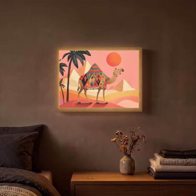 Lightbox - Wandlamp - Kameel - Pyramides - Rode zon — 3