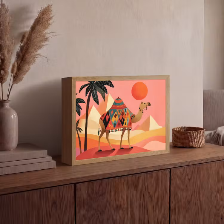 Lightbox - Wandlamp - Kameel - Pyramides - Rode zon — 4